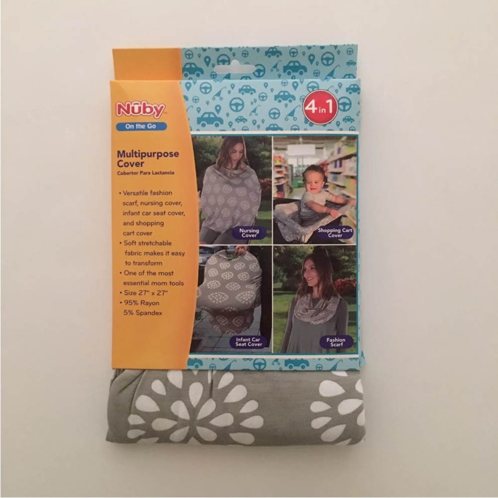 Multi-use Coverup  Blanket for Nursing Shopping Cart Car Seats Gray NEW | Nuby